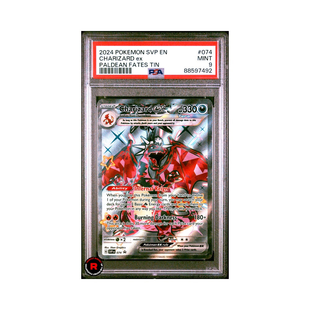 Charizard Ex #074 PSA Graded - Pokemon Paldean Fates Tin Promo - EN