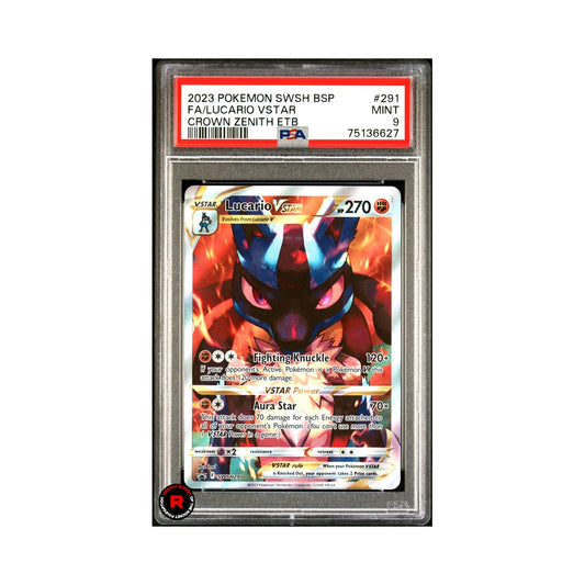 Lucario Vstar #291 PSA9 - Pokémon Crown Zenith ETB Promo - Eng