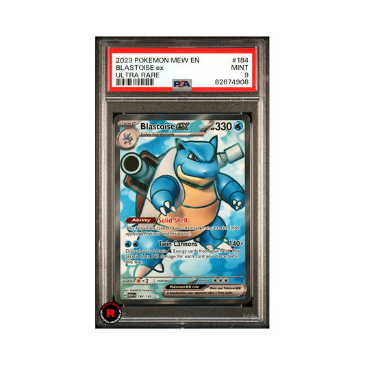 Blastoise Ex #184 PSA9 Mint - Pokemon Mew 151  - ENG